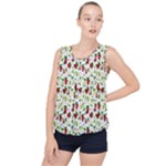 Warm Christmas  Bubble Hem Chiffon Tank Top