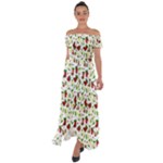 Warm Christmas  Off Shoulder Open Front Chiffon Dress