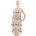 Warm Christmas  High-Low Halter Chiffon Dress 