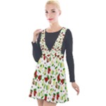Warm Christmas  Plunge Pinafore Velour Dress