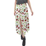 Warm Christmas  Velour Split Maxi Skirt