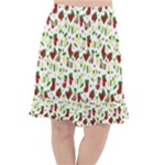 Warm Christmas  Fishtail Chiffon Skirt