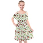Warm Christmas  Kids  Cut Out Shoulders Chiffon Dress