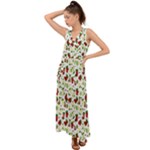 Warm Christmas  V-Neck Chiffon Maxi Dress