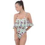 Warm Christmas  Drape Piece Swimsuit