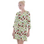 Warm Christmas  Open Neck Shift Dress