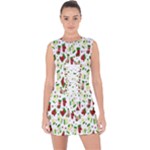 Warm Christmas  Lace Up Front Bodycon Dress