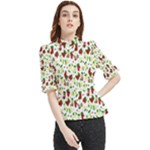 Warm Christmas  Frill Neck Blouse