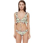 Warm Christmas  Low Cut Ruffle Edge Bikini Set