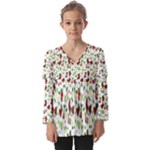 Warm Christmas  Kids  V Neck Casual Top