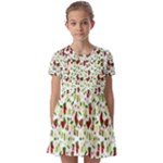 Warm Christmas  Kids  Short Sleeve Pinafore Style Dress