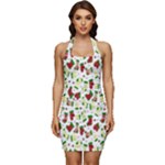 Warm Christmas  Sleeveless Wide Square Neckline Ruched Bodycon Dress