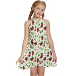 Warm Christmas  Kids  Halter Collar Waist Tie Chiffon Dress