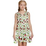 Warm Christmas  Kids  Sleeveless Tiered Mini Dress