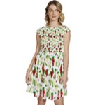Warm Christmas  Cap Sleeve High Waist Dress