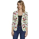 Warm Christmas  Women s One-Button 3/4 Sleeve Short Jacket