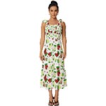 Warm Christmas  Tie-Strap Tiered Midi Chiffon Dress