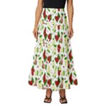 Warm Christmas  Tiered Ruffle Maxi Skirt
