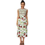 Warm Christmas  Sleeveless Round Neck Midi Dress