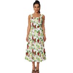 Warm Christmas  Square Neckline Tiered Midi Dress