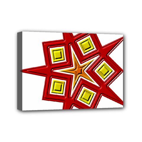 Pattern Tile Decorative Design Star Mini Canvas 7  x 5  (Stretched) from ArtsNow.com