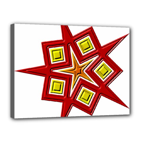 Pattern Tile Decorative Design Star Canvas 16  x 12  (Stretched) from ArtsNow.com