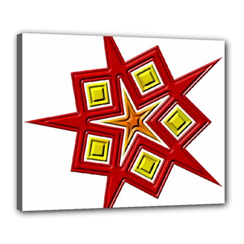 Pattern Tile Decorative Design Star Canvas 20  x 16  (Stretched) from ArtsNow.com