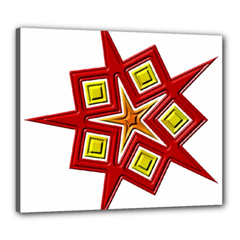 Pattern Tile Decorative Design Star Canvas 24  x 20  (Stretched) from ArtsNow.com
