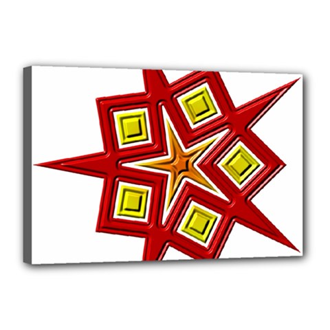 Pattern Tile Decorative Design Star Canvas 18  x 12  (Stretched) from ArtsNow.com