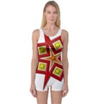 Pattern Tile Decorative Design Star One Piece Boyleg Swimsuit