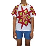 Pattern Tile Decorative Design Star Kids  Short Sleeve Swimwear