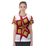 Pattern Tile Decorative Design Star Women s Sport Mesh T-Shirt