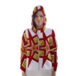 Pattern Tile Decorative Design Star Women s Hooded Windbreaker