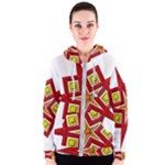 Pattern Tile Decorative Design Star Women s Zipper Hoodie