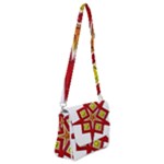 Pattern Tile Decorative Design Star Shoulder Bag with Back Zipper