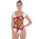 Pattern Tile Decorative Design Star Short Sleeve Leotard 