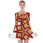 Pattern Tile Decorative Design Star Long Sleeve Skater Dress