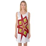 Pattern Tile Decorative Design Star Sleeveless Satin Nightdress
