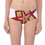 Pattern Tile Decorative Design Star Mid-Waist Bikini Bottoms