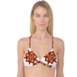 Pattern Tile Decorative Design Star Reversible Tri Bikini Top