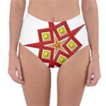 Pattern Tile Decorative Design Star Reversible High-Waist Bikini Bottoms