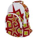 Pattern Tile Decorative Design Star Rounded Multi Pocket Backpack