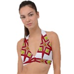 Pattern Tile Decorative Design Star Halter Plunge Bikini Top