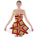 Pattern Tile Decorative Design Star Strapless Bra Top Dress