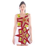 Pattern Tile Decorative Design Star Scoop Neck Skater Dress