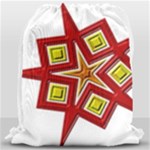 Pattern Tile Decorative Design Star Drawstring Bag (Large)