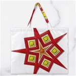 Pattern Tile Decorative Design Star Zipper Large Tote Bag