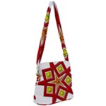 Pattern Tile Decorative Design Star Zipper Messenger Bag