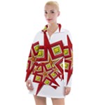 Pattern Tile Decorative Design Star Women s Long Sleeve Casual Dress