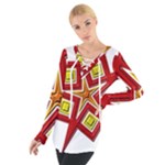 Pattern Tile Decorative Design Star Tie Up T-Shirt